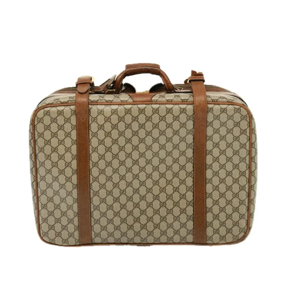 GUCCI GG Supreme Boston Bag Pvc Beige